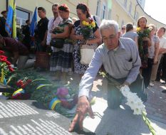 The opening of the memorial to soldiers who died