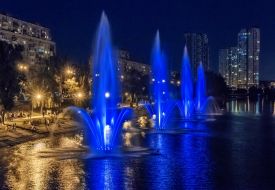 Fountains in Rusanivsky Canal