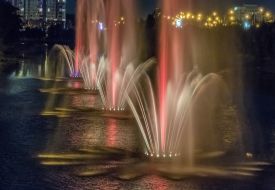 Fountains in Rusanivsky Canal