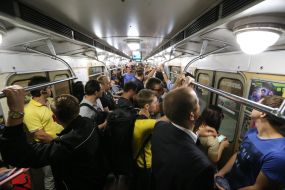 People in subway train