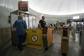 Turnstiles in the subway