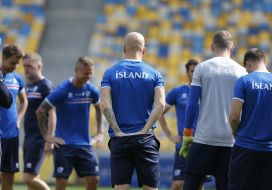 Open training of national football team Iceland