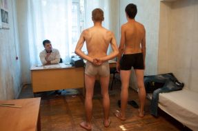 Medical examination of recruits