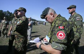 Demonstration of military equipment