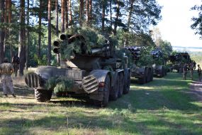 The military artillery exercises in the ATO zone