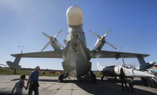 Visitors view the Be-12