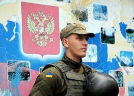Law enforcement officer at the Consulate of the Russian Federation