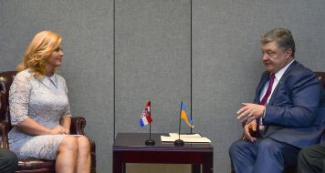 Petro Poroshenko and Kolinda Grabar-Kitarovich