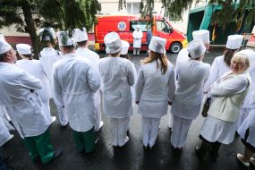 Handover ceremony of ambulances