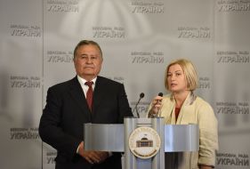 Yevhen Marchuk and Irina Gerashchenko