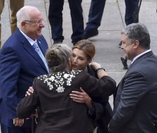 Petro Poroshenko, Marina Poroshenko, Nechama Rivlin and Reuven Rivlin
