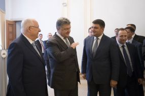 Petro Poroshenko, Vladimir Groisman, Igor Rainin and Reuven Rivlin