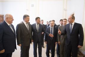 Petro Poroshenko, Vladimir Groisman, Igor Rainin and Reuven Rivlin