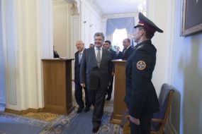 Petro Poroshenko, Vladimir Groisman, Andrew Paruby and Reuven Rivlin