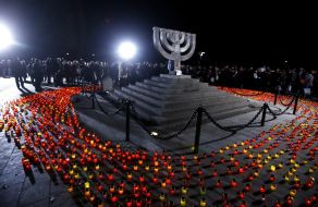 Participants of funeral ceremony in memory of victims of Babi Yar
