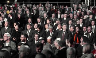 Participants of funeral ceremony in memory of victims of Babi Yar