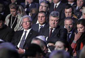 Participants of funeral ceremony in memory of victims of Babi Yar