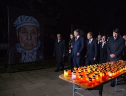 Participants of funeral ceremony in memory of victims of Babi Yar