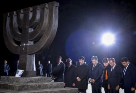 Participants of funeral ceremony in memory of victims of Babi Yar