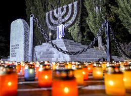 Participants of funeral ceremony in memory of victims of Babi Yar