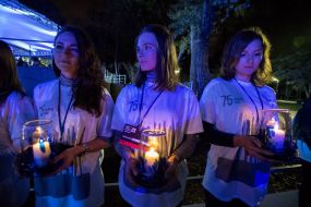 Participants of funeral ceremony in memory of victims of Babi Yar
