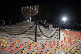 Participants of funeral ceremony in memory of victims of Babi Yar