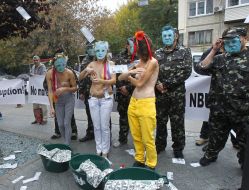 The action near the US Embassy building