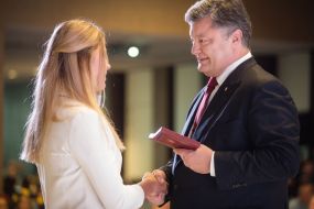 Petro Poroshenko with sportsman