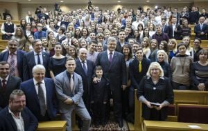 Petro Poroshenko with students