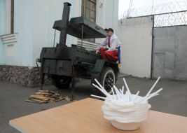 Convicted in Cossack costume