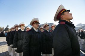 The students of the Kiev military lyceum