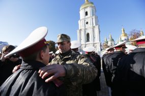 The students of the Kiev military lyceum