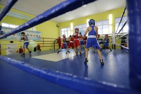 Children in training at the sports complex "Dynamo"