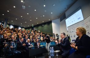Petro Poroshenko and Erna Solberg