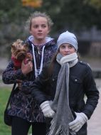 Children at the opening of a new park