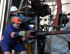 Workers on the rig