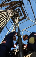 Workers on the rig