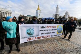 Protesters against the legalization of marijuana