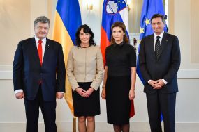 Petro Poroshenko, Marina Poroshenko, Borut Pahor, Tanya Pechar