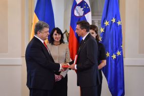 Petro Poroshenko, Marina Poroshenko, Borut Pahor, Tanya Pechar