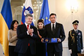 Petro Poroshenko, Marina Poroshenko, Borut Pahor, Tanya Pechar