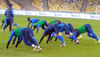 Open training of football team of Ukraine