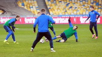 Open training of football team of Ukraine