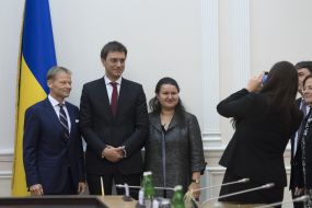 Vazil Hudak, Vladimir Omeljan and Оксана Маркарова
