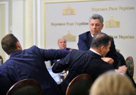 Бійка між Олегом Ляшком і Юрієм Бойком