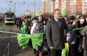 Opening of a new tram route to Sikhov