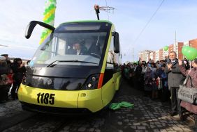 Opening of a new tram route to Sikhov
