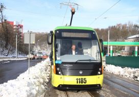 Opening of a new tram route to Sikhov