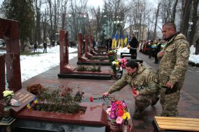 Laying of flowers to graves of military
