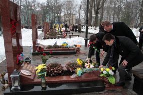 Laying of flowers to graves of military